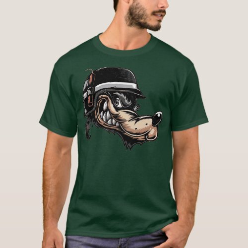Angry Wolf Head T_Shirt