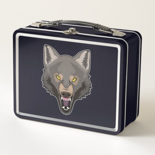 Angry Wolf Metal Lunch Box