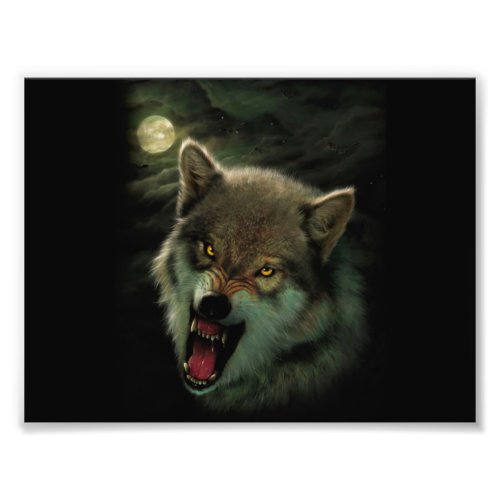 Angry Wolf painting Photo Print