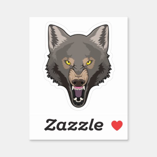 Angry Wolf Sticker