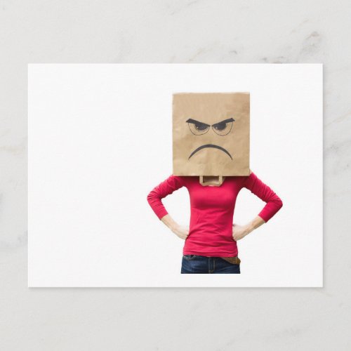Angry woman postcard