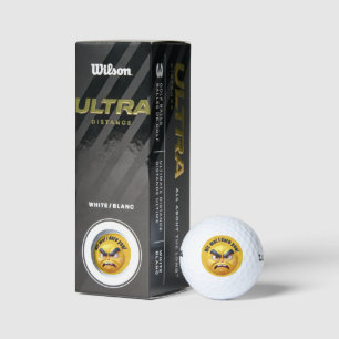 Angry Yellow 3D Emoji Personalize Golf Balls
