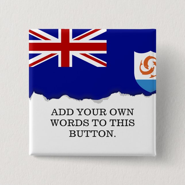 Anguila Flag Pinback Button (Front)