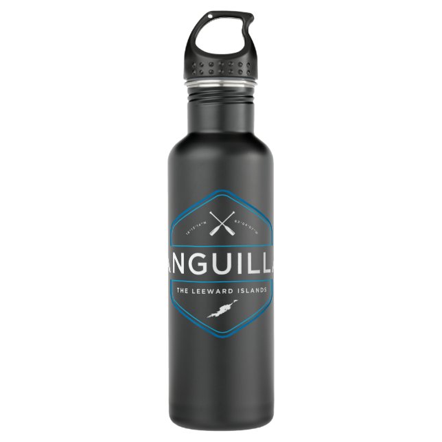 Anguilla Beach Graphic Stainless Steel Water Bottle (Front)