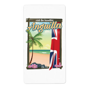 Anguilla British Territory travel poster Label