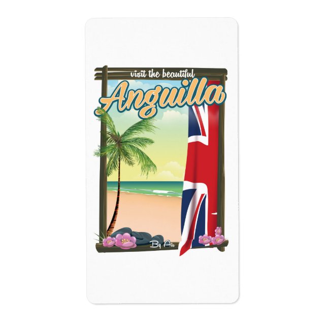 Anguilla British Territory travel poster Label (Front)