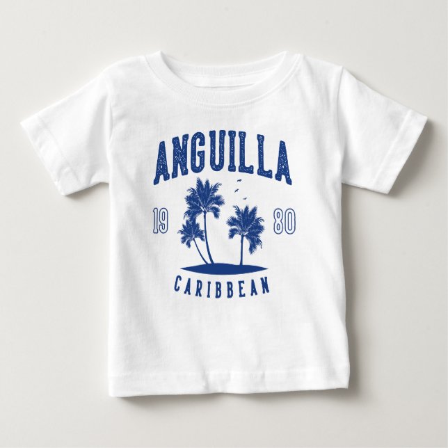 Anguilla Caribbean Palm Tree 1980 Baby T-Shirt (Front)