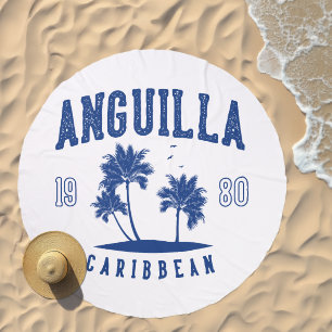 Anguilla Caribbean Palm Tree 1980 Beach Towel