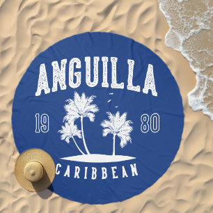 Anguilla Caribbean Palm Tree 1980 Beach Towel