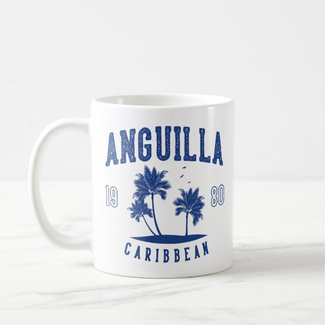 Anguilla Caribbean Palm Tree 1980 Coffee Mug (Left)