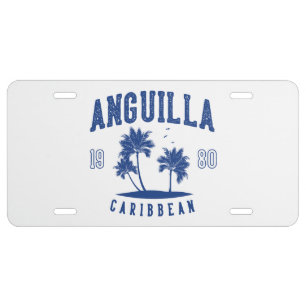 Anguilla Caribbean Palm Tree 1980 License Plate