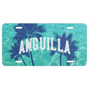 Anguilla Caribbean Palm Tree License Plate