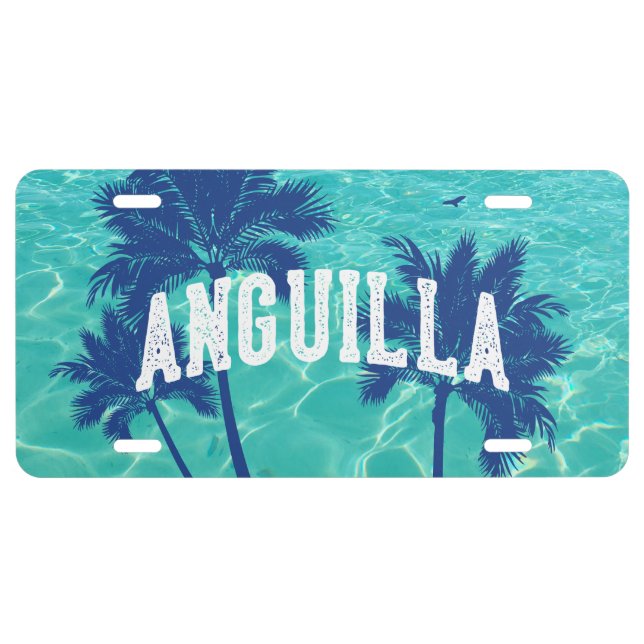 Anguilla Caribbean Palm Tree License Plate (Front)