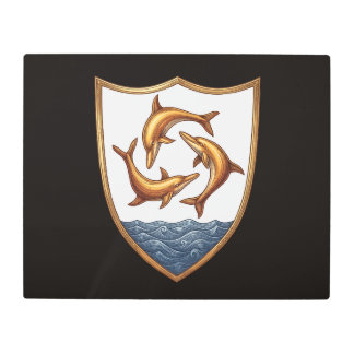Anguilla coat arms country flag symbol  metal print