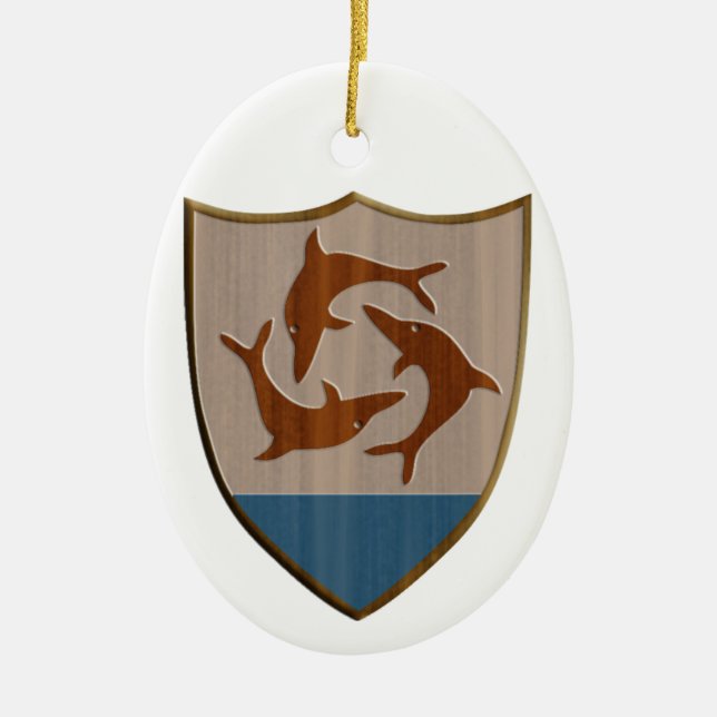 Anguilla Crest Ceramic Ornament (Front)