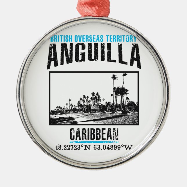 Anguilla Metal Ornament (Front)