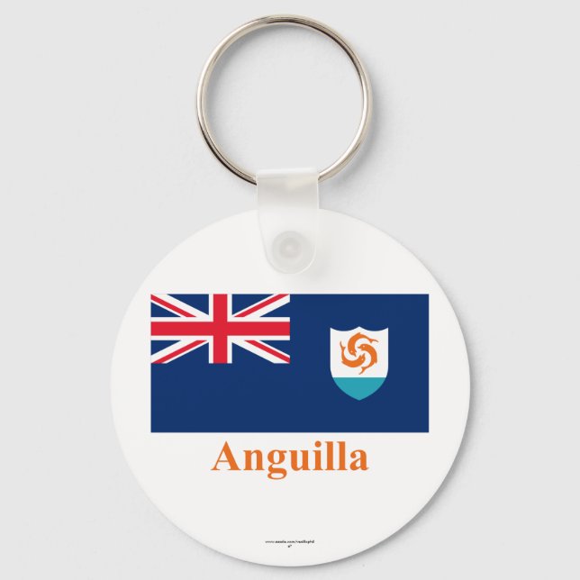 Anguilla Official Flag with Name Keychain (Front)