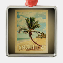 Anguilla Ornament Vintage Travel Palm Tree