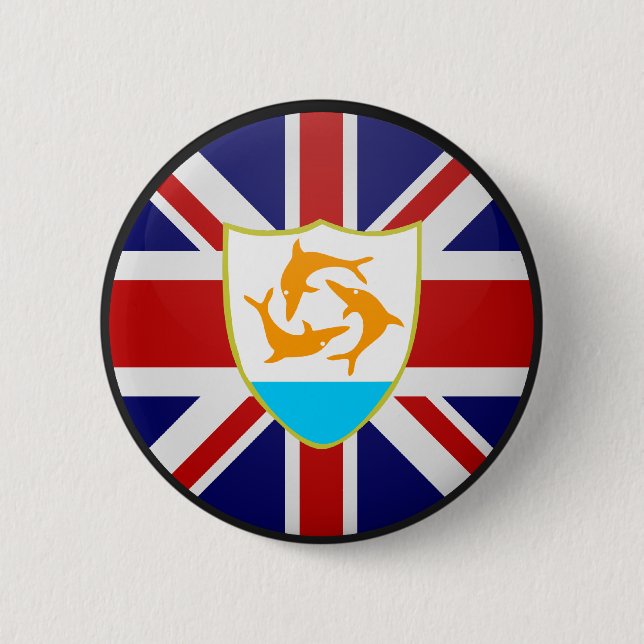 Anguilla quality Flag Circle Button (Front)