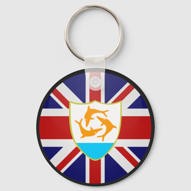 Anguilla quality Flag Circle Keychain (Front)
