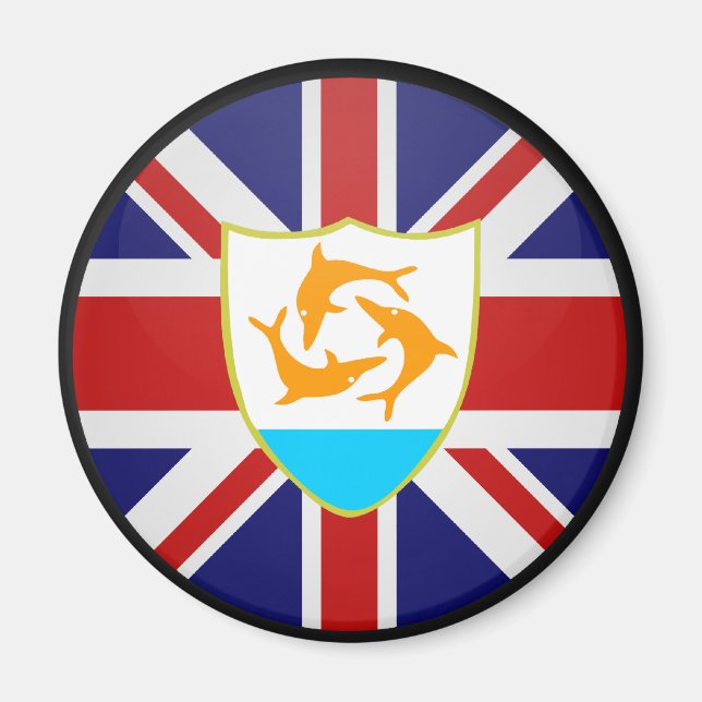 Anguilla quality Flag Circle Magnet (Front)