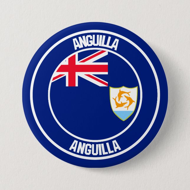 Anguilla Round Emblem Button (Front)