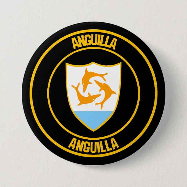 Anguilla Round Emblem Button (Front)