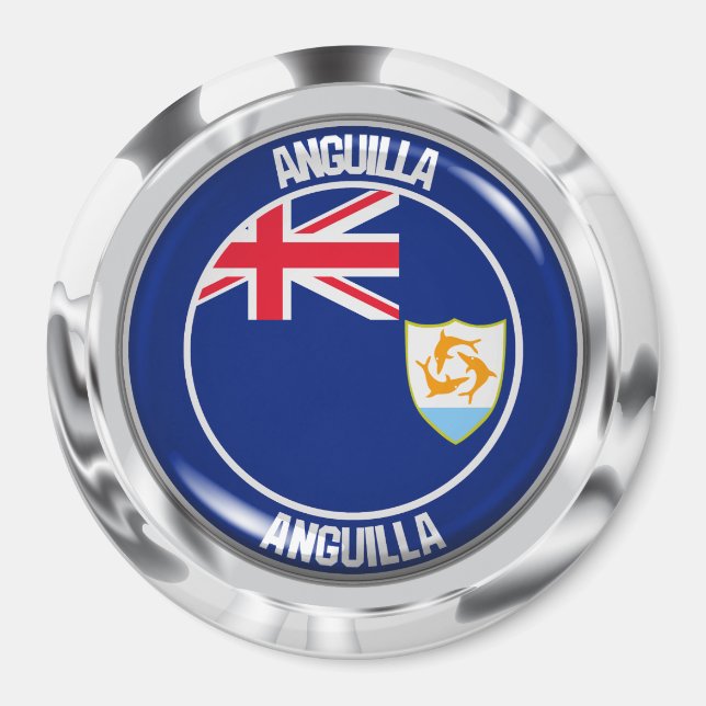 Anguilla Round Emblem Magnet (Front)