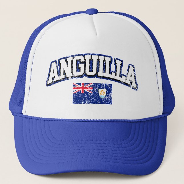 Anguilla Vintage Flag Trucker Hat (Front)