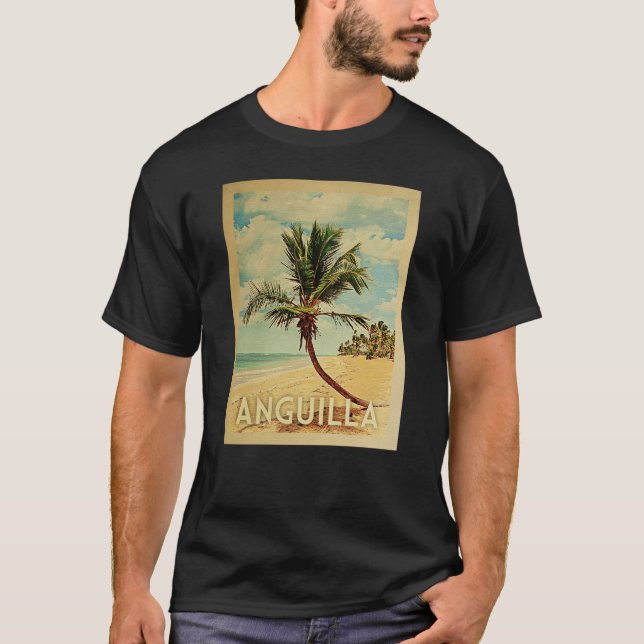 Anguilla Vintage Travel T-shirt - Beach (Front)