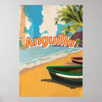 Anguilla Vintage vacation Poster