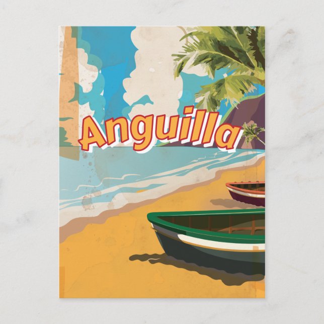 Anguilla Vintage vacation Poster Postcard (Front)