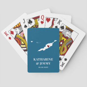 Anguilla Wedding Favor Deck of Cards, Map Poker Cards
