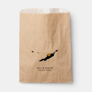 Anguilla Wedding Favor Treat Sacks, Map Gift Bags