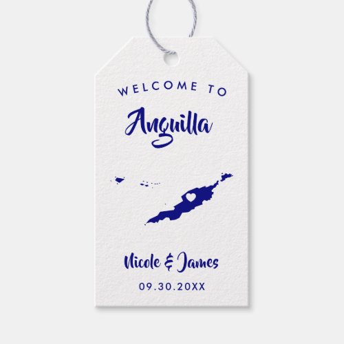 Anguilla Wedding Welcome Bag Tags Island Map Gift Tags