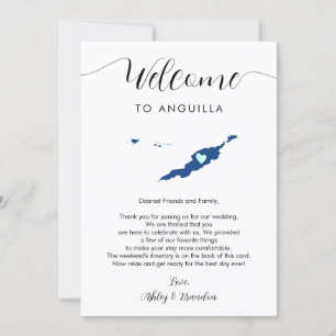 Anguilla Wedding Welcome Letter Itinerary Card