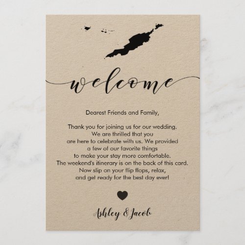 Anguilla Wedding Welcome Letter  Itinerary Card