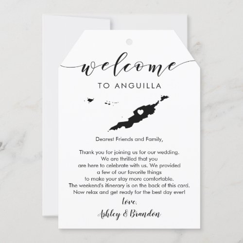 Anguilla Wedding Welcome Tag Letter Itinerary