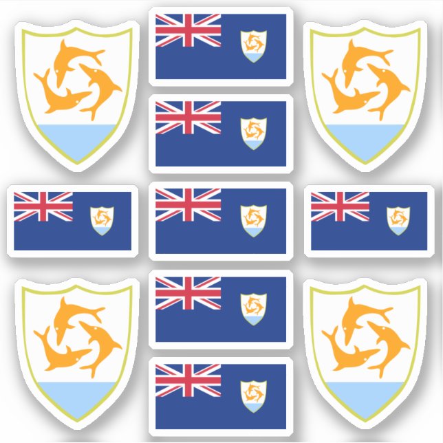 Anguillan state symbols / coat of arms and flag st sticker (Front)