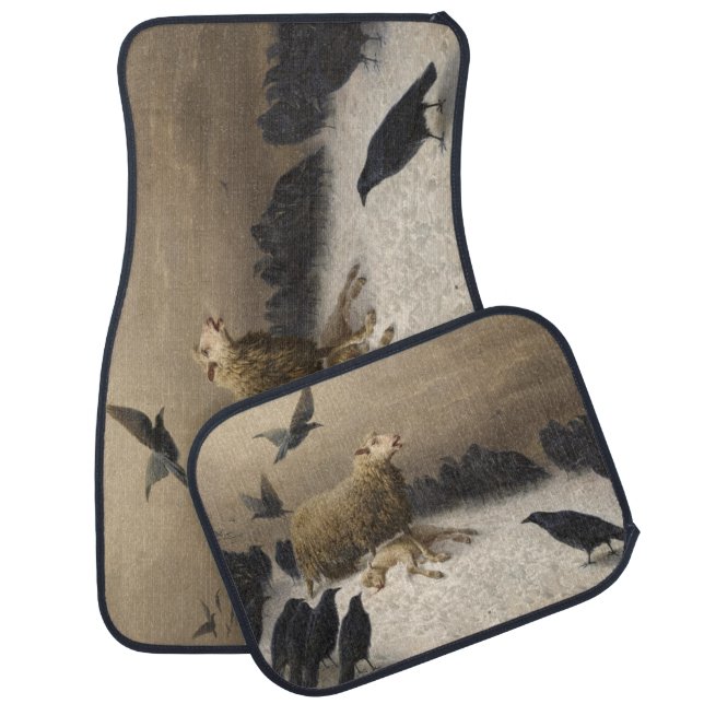 Anguish: Sheep with a Dead Lamb Car Floor Mat (Set)