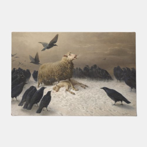 Anguish Sheep with a Dead Lamb Doormat