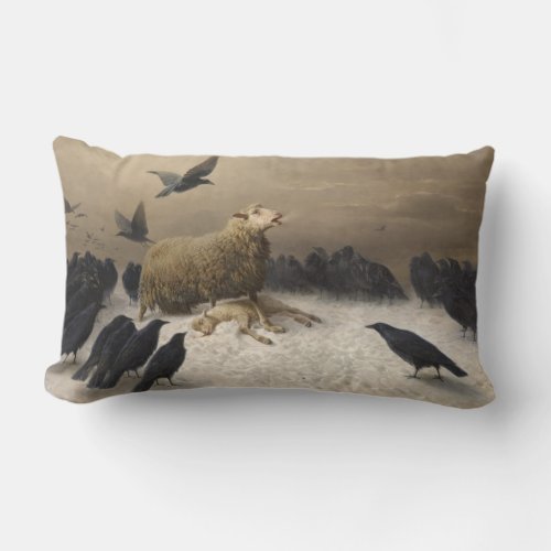 Anguish Sheep with a Dead Lamb Lumbar Pillow