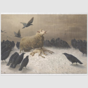 Anguish: Sheep with a Dead Lamb Tissue Paper