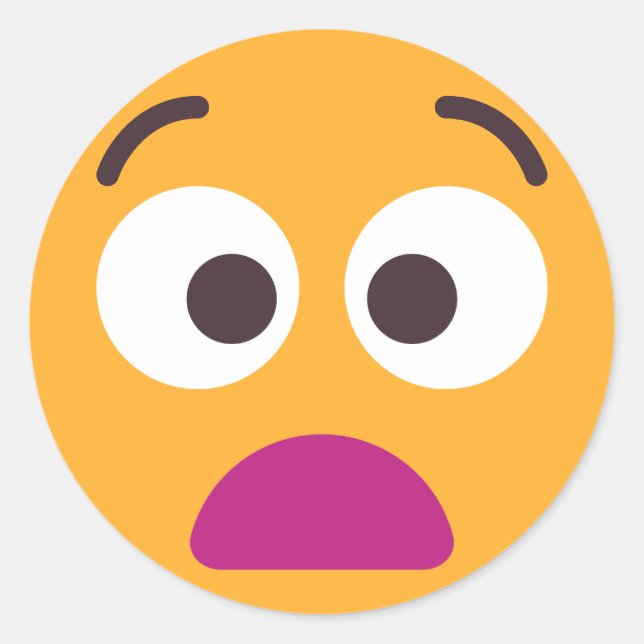 Anguished Face Sorrowful Editable Colors Emoji Classic Round Sticker