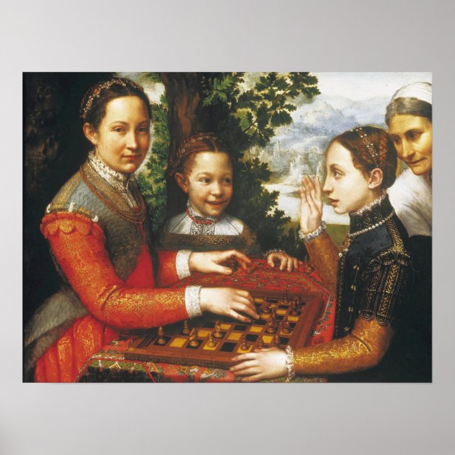 Anguissola - Artist's Sisters Playing Chess Poster (Front)