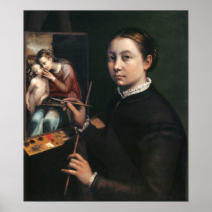 Anguissola - Self-Portrait At Easel Painting Poster