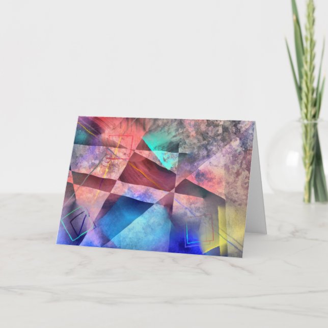 Angular Colorful Abstract Painting Card (Front)