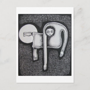 Angular Figure and White Circle by Hassan Wahba Postcard