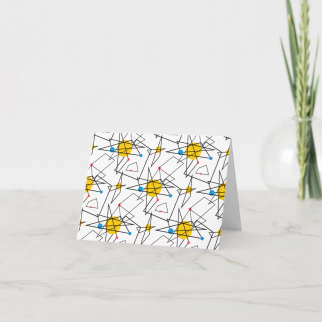 Angular Geometric Retro Pattern Card | Zazzle