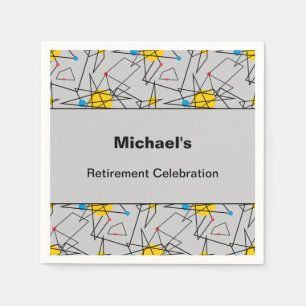 Angular Geometric Retro Pattern Custom Event Napkins
